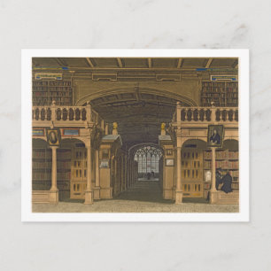 Interior of the Bodleian Library, illustration fro Postcard