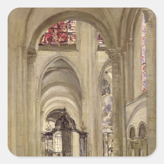 Interior of the Cathedral of St. Etienne, Sens Square Sticker (Front)