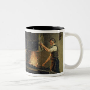 Interior of the Forge, 1837 Two-Tone Coffee Mug