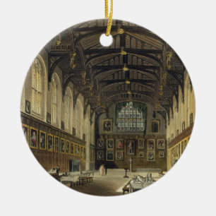 Interior of the Hall of Christ Church, illustratio Ceramic Tree Decoration