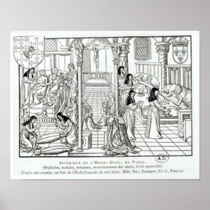 Interior of the Hotel Dieu hospital Poster