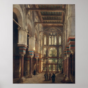 Interior of the Mosque of El Mooristan in Cairo Poster