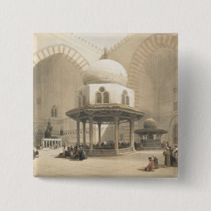 Interior of the Mosque of the Sultan El Ghoree, Ca 15 Cm Square Badge
