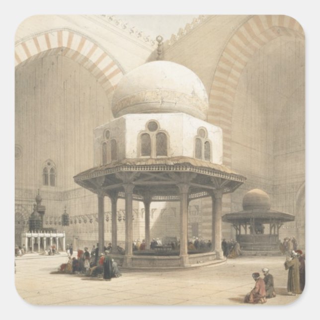 Interior of the Mosque of the Sultan El Ghoree, Ca Square Sticker (Front)