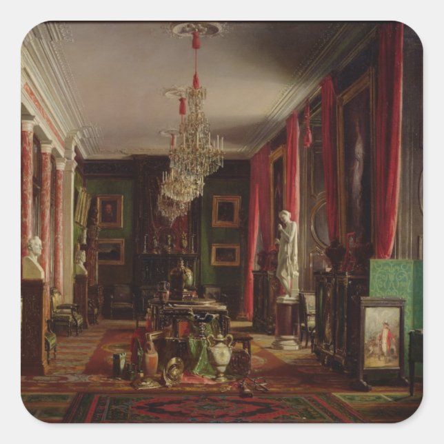 Interior of the Office of Alfred Emilien Square Sticker (Front)