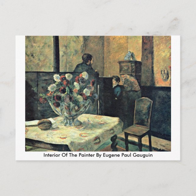 Interior Of The Painter By Eugene Paul Gauguin Postcard (Front)