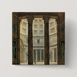 Interior of the Pantheon, Rome, from 'Le Costume A 15 Cm Square Badge