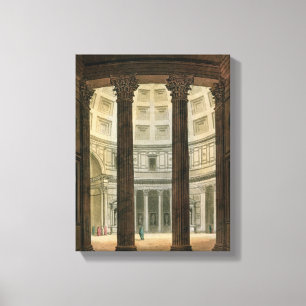 Interior of the Pantheon, Rome, from 'Le Costume A Canvas Print