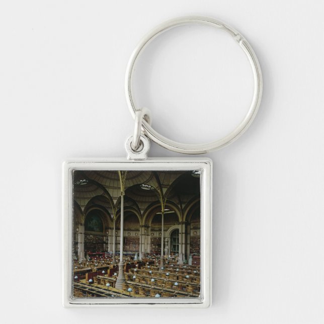 Interior of the 'Salle des Imprimes', 1868 Key Ring (Front)