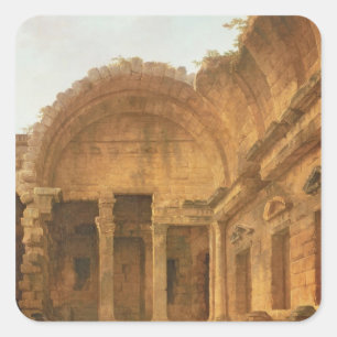 Interior of the Temple of Diana at Nimes, 1787 Square Sticker