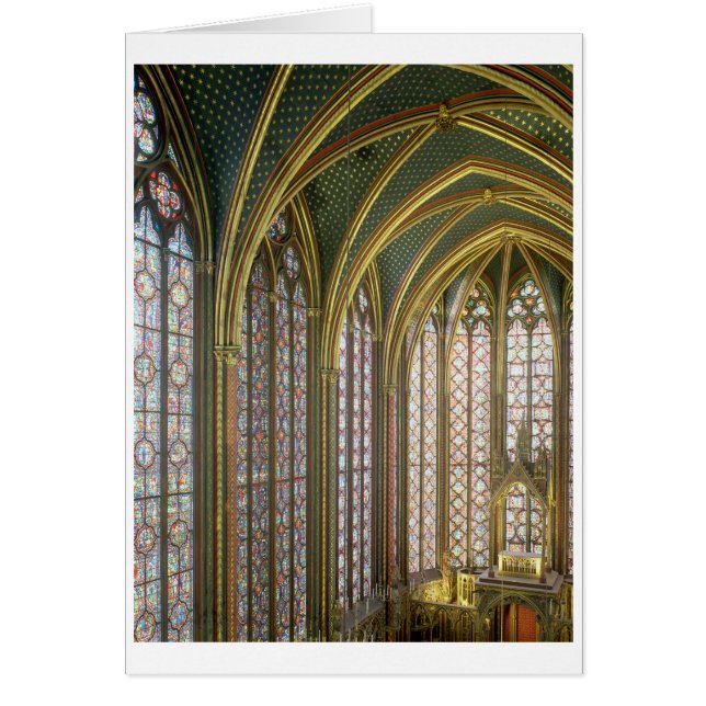 Interior of the upper chapel looking east, begun 1 (Front)