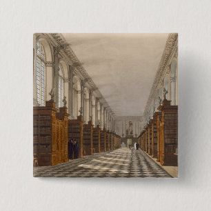 Interior of Trinity College Library, Cambridge, fr 15 Cm Square Badge