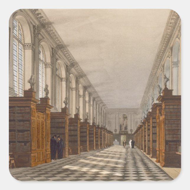 Interior of Trinity College Library, Cambridge, fr Square Sticker (Front)