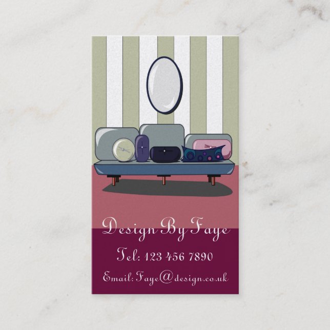 Interior or Furniture Designer Business Card (Front)