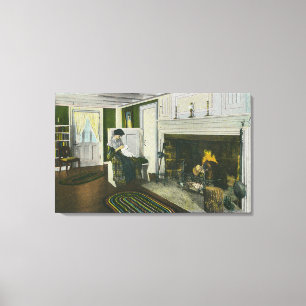 Interior View of a New England Homestead Canvas Print