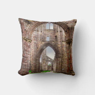 Interior View of Ancient Tintern Abbey Wales, UK Cushion