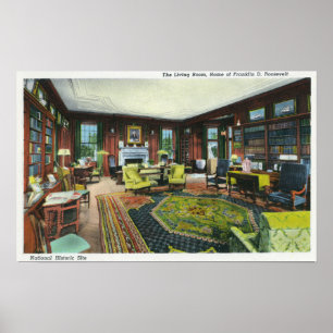 Interior View of FDR's Living Room Poster