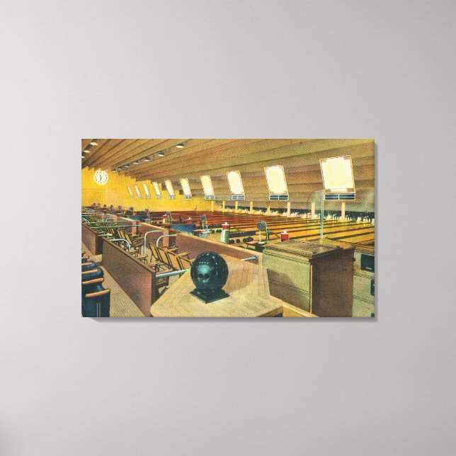 Interior View of Sunset Bowling Centre Canvas Print (Front)