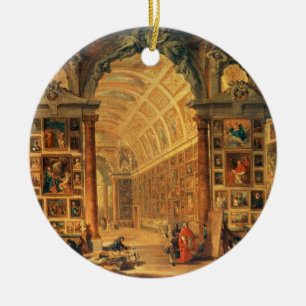 Interior View of The Colonna Gallery, Rome (oil on Ceramic Tree Decoration