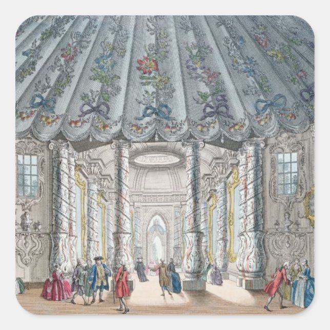 Interior View of the elegant music room Square Sticker (Front)