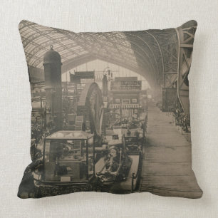 Interior view of the machinery hall, from 'L'Album Cushion
