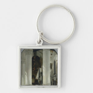 Interior view of the New Church in Delft Key Ring