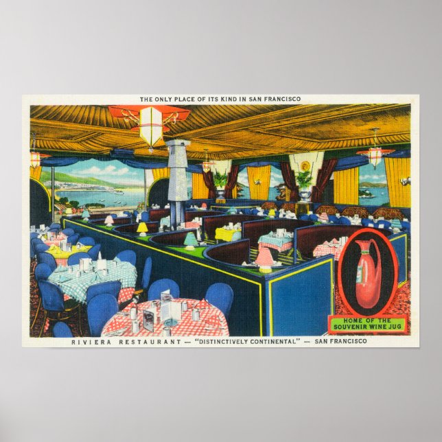 Interior View of the Riviera Restaurant Poster (Front)