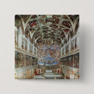 Interior view of the Sistine Chapel 15 Cm Square Badge