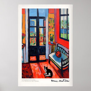 Interior with Cat and Open Door Poster