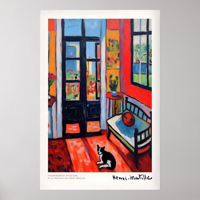 Interior with Cat and Open Door Poster (Front)