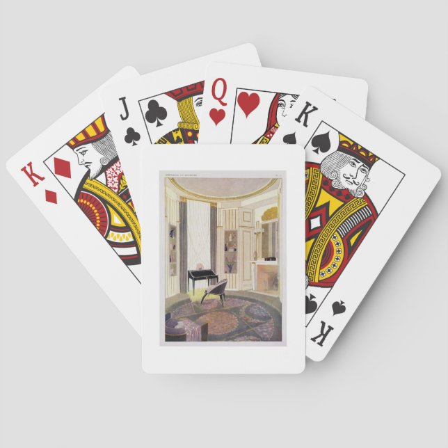 Interior with furniture designed by Ruhlmann, from Playing Cards (Back)