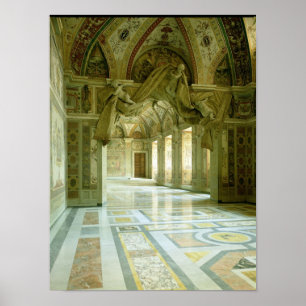 Interior with view of sculpted angels poster