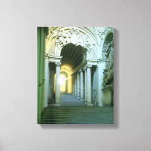 Interior with view of the staircase canvas print