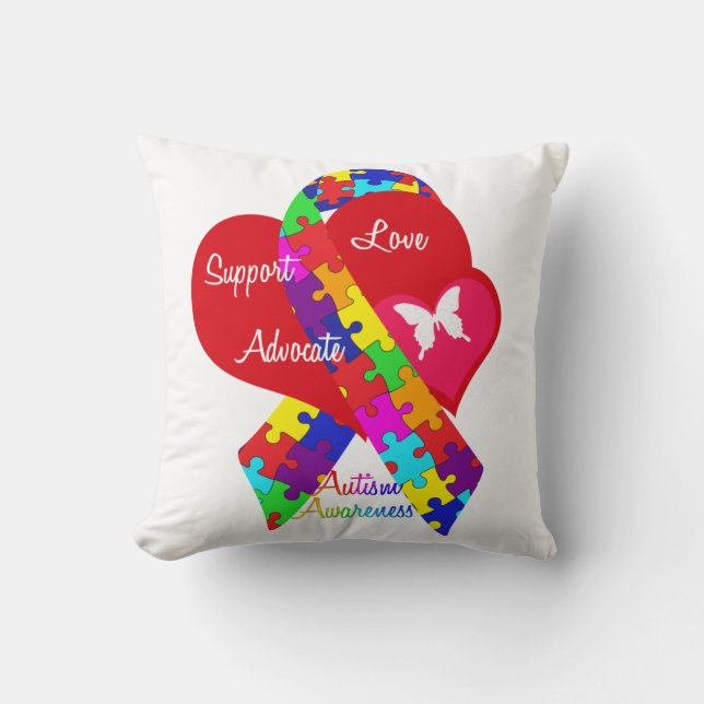 Interlaced Autism Ribbon Cushion (Front)