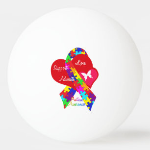 Interlaced Autism Ribbon Ping Pong Ball