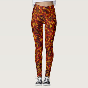 Interlacing of burnt orange ties leggings