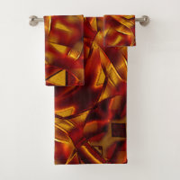 Interlacing of burnt orange ties, sculpted effect