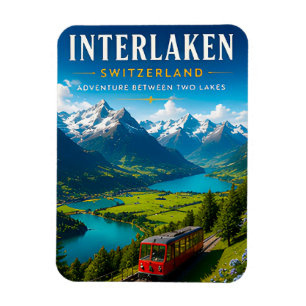 🏞️ Interlaken Switzerland Alpine Valley Home Deco Magnet