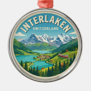 Interlaken Switzerland Metal Tree Decoration