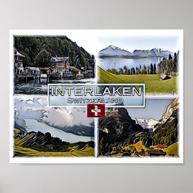 Interlaken - Switzerland - Mosaic - Poster (Front)