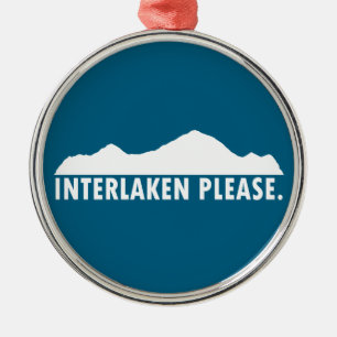 Interlaken Switzerland Please Metal Tree Decoration