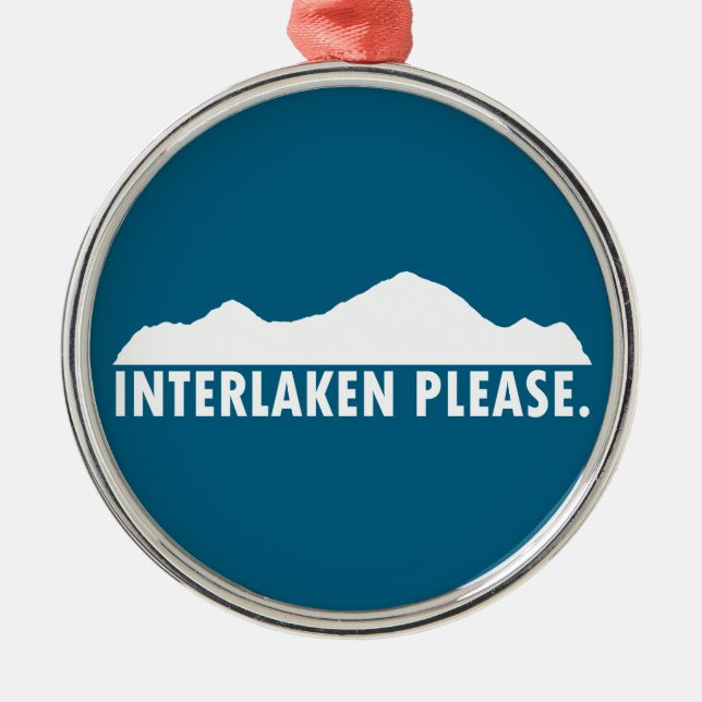 Interlaken Switzerland Please Metal Tree Decoration (Front)