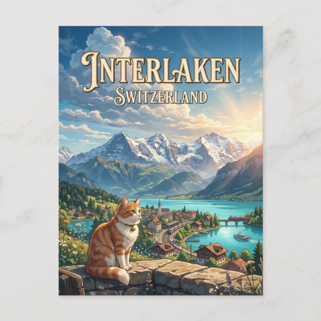 Interlaken Switzerland Postcard (Front)