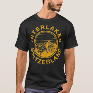 Interlaken Switzerland Swiss Retro Ski Vintage T-Shirt