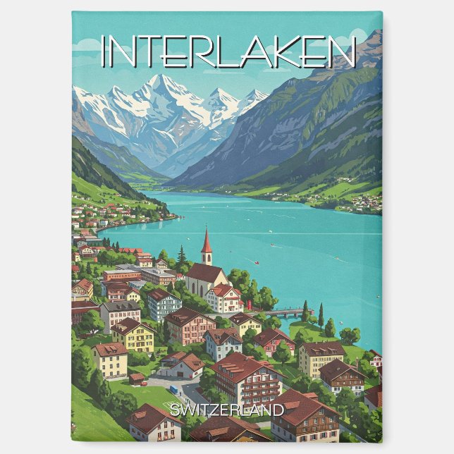 Interlaken Switzerland Travel Magnet (Front)
