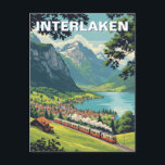 Interlaken Switzerland Travel Vintage Postcard<br><div class="desc">Interlaken, nestled between the stunning lakes of Thun and Brienz in central Switzerland, is a gateway to the majestic Bernese Alps and a magnet for adventure seekers and nature lovers. Surrounded by towering peaks, including the iconic Eiger, Mönch, and Jungfrau, Interlaken offers breathtaking views in every direction. Its name literally...</div>