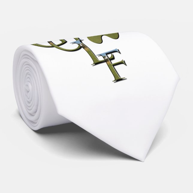 Interlinked Golf Logo And Golf Course, Tie (Rolled)