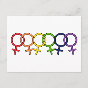 Interlocked Female Rainbow Postcard