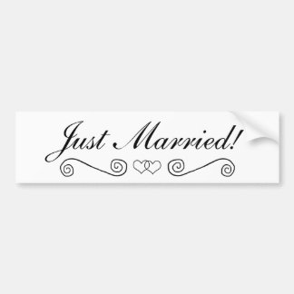 Interlocked Hearts - Black and White Bumper Sticker