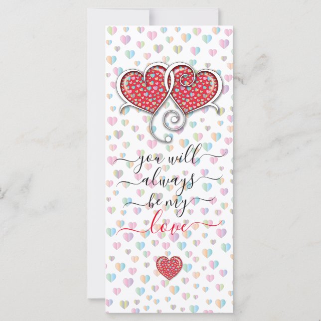 Interlocked Hearts Custom Elegant Valentine’s Day Card (Front)